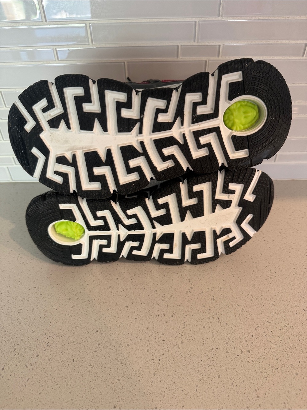 Authentic Versace White, Pink & Black Logo Trail Sneakers - Picture 3 of 5